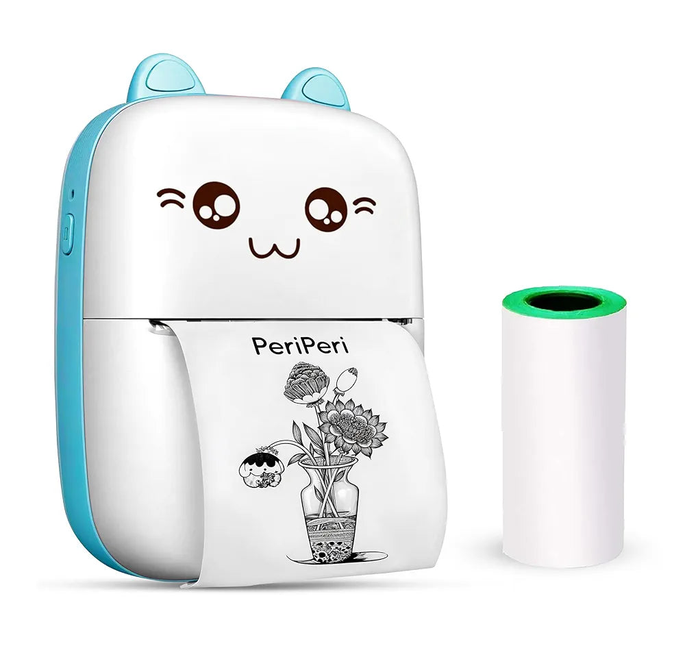 PeriPeri C6 Mini Thermal Printer: Inkless Bluetooth Pocket Printer for Photos, Memos, Receipts, Labels & More - iOS & Android Compatible